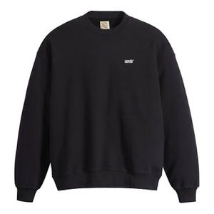 Levis black cotton crewneck long sleeve logo embroidered sweatshirt